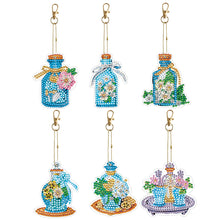 Load image into Gallery viewer, 6PCS Double Sided Special Shape Diamond Painting Keychain (Perfume Bottle)