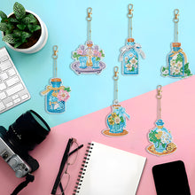 Load image into Gallery viewer, 6PCS Double Sided Special Shape Diamond Painting Keychain (Perfume Bottle)