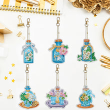 Load image into Gallery viewer, 6PCS Double Sided Special Shape Diamond Painting Keychain (Perfume Bottle)