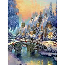 Load image into Gallery viewer, Diamond Painting - Full Round - Small town in the snow (30*40CM)