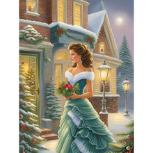 Load image into Gallery viewer, Diamond Painting - Full Round - santa girl (30*40CM)