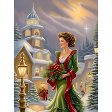Load image into Gallery viewer, Diamond Painting - Full Round - santa girl (30*40CM)