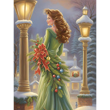Load image into Gallery viewer, Diamond Painting - Full Round - santa girl (30*40CM)