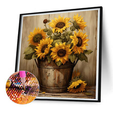 Load image into Gallery viewer, Diamond Painting - Full Round - Iron bucket sunflower (30*30CM)