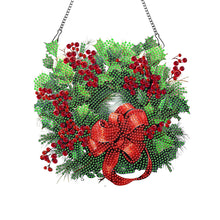 Load image into Gallery viewer, Acrylic Christmas Wreath Single-Sided Diamond Painting Hanging Pendant (#2)