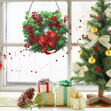 Load image into Gallery viewer, Acrylic Christmas Wreath Single-Sided Diamond Painting Hanging Pendant (#2)
