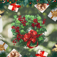 Load image into Gallery viewer, Acrylic Christmas Wreath Single-Sided Diamond Painting Hanging Pendant (#2)