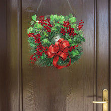 Load image into Gallery viewer, Acrylic Christmas Wreath Single-Sided Diamond Painting Hanging Pendant (#2)