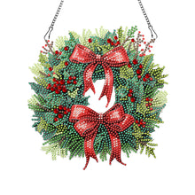 Load image into Gallery viewer, Acrylic Christmas Wreath Single-Sided Diamond Painting Hanging Pendant (#3)