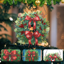 Load image into Gallery viewer, Acrylic Christmas Wreath Single-Sided Diamond Painting Hanging Pendant (#3)