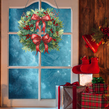 Load image into Gallery viewer, Acrylic Christmas Wreath Single-Sided Diamond Painting Hanging Pendant (#3)