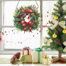 Load image into Gallery viewer, Acrylic Christmas Wreath Single-Sided Diamond Painting Hanging Pendant (#3)