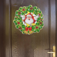 Load image into Gallery viewer, Acrylic Christmas Wreath Single-Sided Diamond Painting Hanging Pendant (#4)