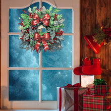 Load image into Gallery viewer, Acrylic Christmas Wreath Single-Sided Diamond Painting Hanging Pendant (#5)