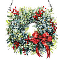 Load image into Gallery viewer, Acrylic Christmas Wreath Single-Sided Diamond Painting Hanging Pendant (#6)