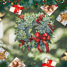 Load image into Gallery viewer, Acrylic Christmas Wreath Single-Sided Diamond Painting Hanging Pendant (#6)