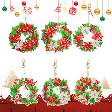 Load image into Gallery viewer, 6/12PCS Double Sided Special Shape Diamond Painting Keychain for DIY Xmas Decor