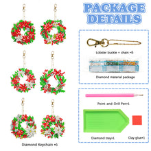 Load image into Gallery viewer, 6/12PCS Double Sided Special Shape Diamond Painting Keychain for DIY Xmas Decor