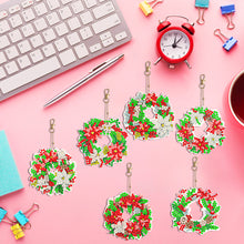 Load image into Gallery viewer, 6/12PCS Double Sided Special Shape Diamond Painting Keychain for DIY Xmas Decor