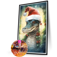 Load image into Gallery viewer, Diamond Painting - Full Round - Christmas crocodile (40*60CM)