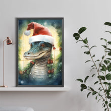 Load image into Gallery viewer, Diamond Painting - Full Round - Christmas crocodile (40*60CM)