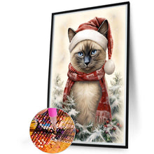Load image into Gallery viewer, Diamond Painting - Full Round - Christmas cat (40*60CM)