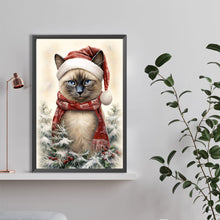 Load image into Gallery viewer, Diamond Painting - Full Round - Christmas cat (40*60CM)