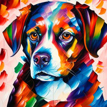 Load image into Gallery viewer, Diamond Painting - Full Round - Serious dog with oil paint elements (30*30CM)