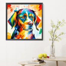 Load image into Gallery viewer, Diamond Painting - Full Round - Cute dog with oil paint elements (30*30CM)