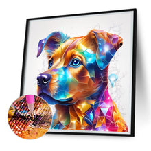 Load image into Gallery viewer, Diamond Painting - Full Round - serious dog with oil paint elements (30*30CM)