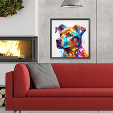 Load image into Gallery viewer, Diamond Painting - Full Round - serious dog with oil paint elements (30*30CM)