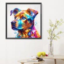 Load image into Gallery viewer, Diamond Painting - Full Round - serious dog with oil paint elements (30*30CM)
