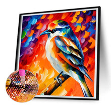 Load image into Gallery viewer, Diamond Painting - Full Round - Sparrow on branch with oil paint elements (30*30CM)