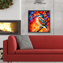 Load image into Gallery viewer, Diamond Painting - Full Round - Sparrow on branch with oil paint elements (30*30CM)