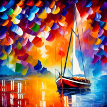 Load image into Gallery viewer, Diamond Painting - Full Round - Oil paint element sailing boat (30*30CM)