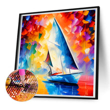 Load image into Gallery viewer, Diamond Painting - Full Round - sailing ship with oil paint elements (30*30CM)
