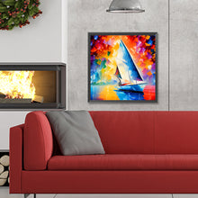 Load image into Gallery viewer, Diamond Painting - Full Round - sailing ship with oil paint elements (30*30CM)