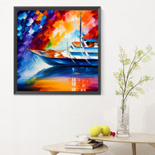Load image into Gallery viewer, Diamond Painting - Full Round - sailing ship with oil paint elements (30*30CM)