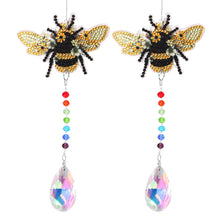 Load image into Gallery viewer, 2 PCS Bee Diamond Painting Hanging Ornament Suncatcher Crystal Painting Ornament
