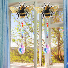 Load image into Gallery viewer, 2 PCS Bee Diamond Painting Hanging Ornament Suncatcher Crystal Painting Ornament