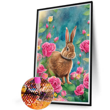 Load image into Gallery viewer, Diamond Painting - Full Round - rabbit in flowers (40*60CM)