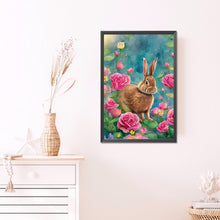 Load image into Gallery viewer, Diamond Painting - Full Round - rabbit in flowers (40*60CM)