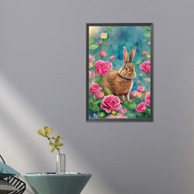 Load image into Gallery viewer, Diamond Painting - Full Round - rabbit in flowers (40*60CM)