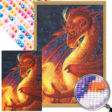 Load image into Gallery viewer, Diamond Painting - Full Round - Dragons and Fire (40*60CM)