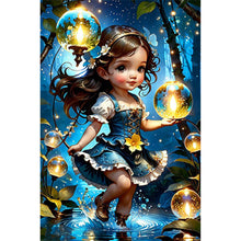 Load image into Gallery viewer, Diamond Painting - Full Round - wishing star girl (30*45CM)