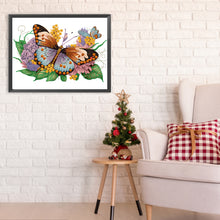 Load image into Gallery viewer, Diamond Painting - Partial Special Shaped - flowers butterflies (40*30CM)