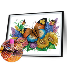 Load image into Gallery viewer, Diamond Painting - Partial Special Shaped - flowers butterflies (40*30CM)