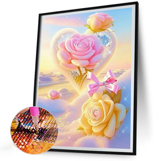Diamond Painting - Full Round - Dream beach and love crystals and flowers (30*40CM)