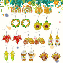 Load image into Gallery viewer, 10PCS Autumn Dangle Drop Diamond Art Earring Kit for Women Girl Jewelry Crafting