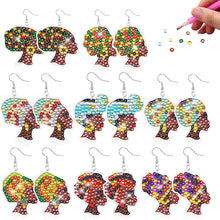 Load image into Gallery viewer, 8PCS Double Sided Diamond Painting Earrings Girl Diamond Glitter Art Earring Kit